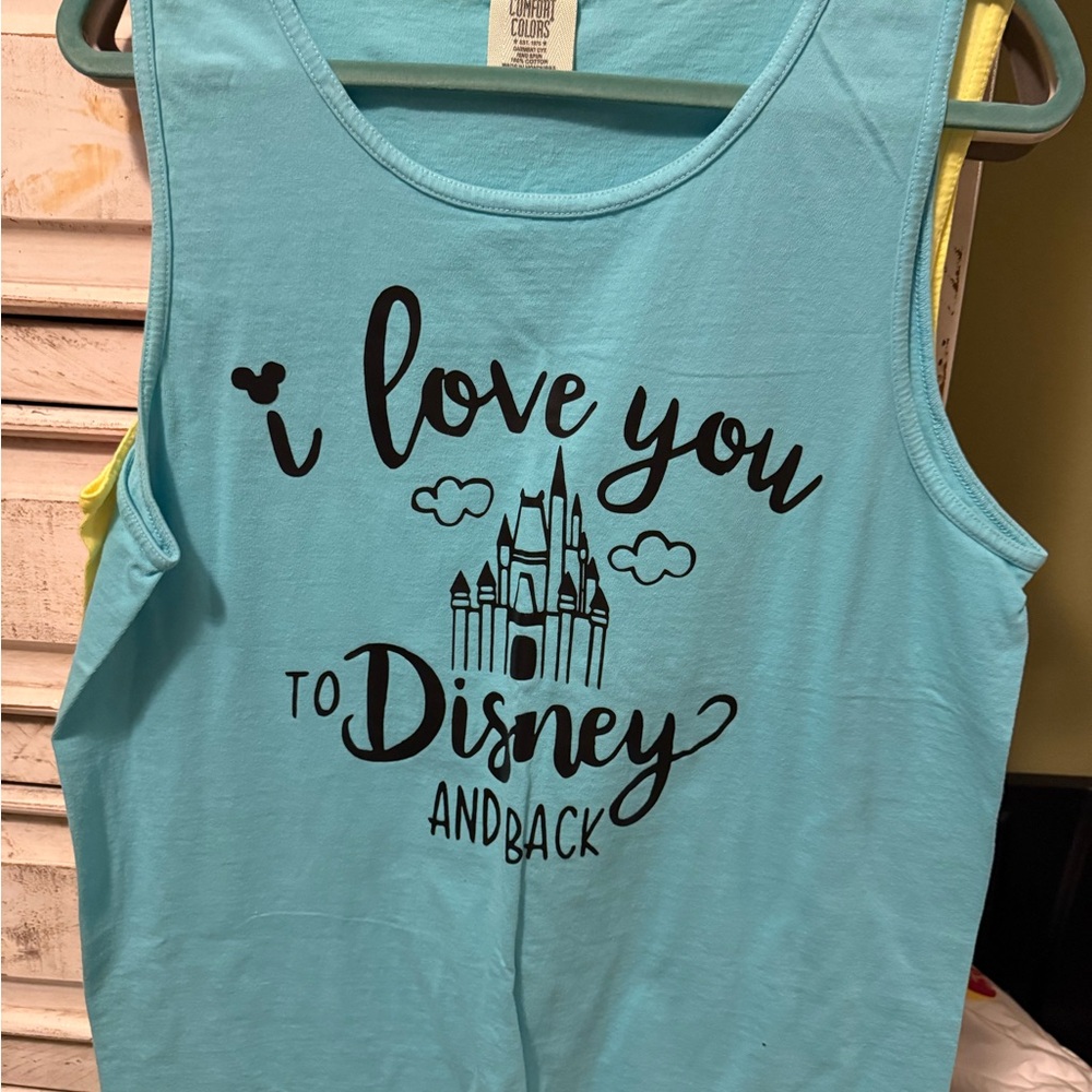 Disney Blue Tank Top with Heart Design